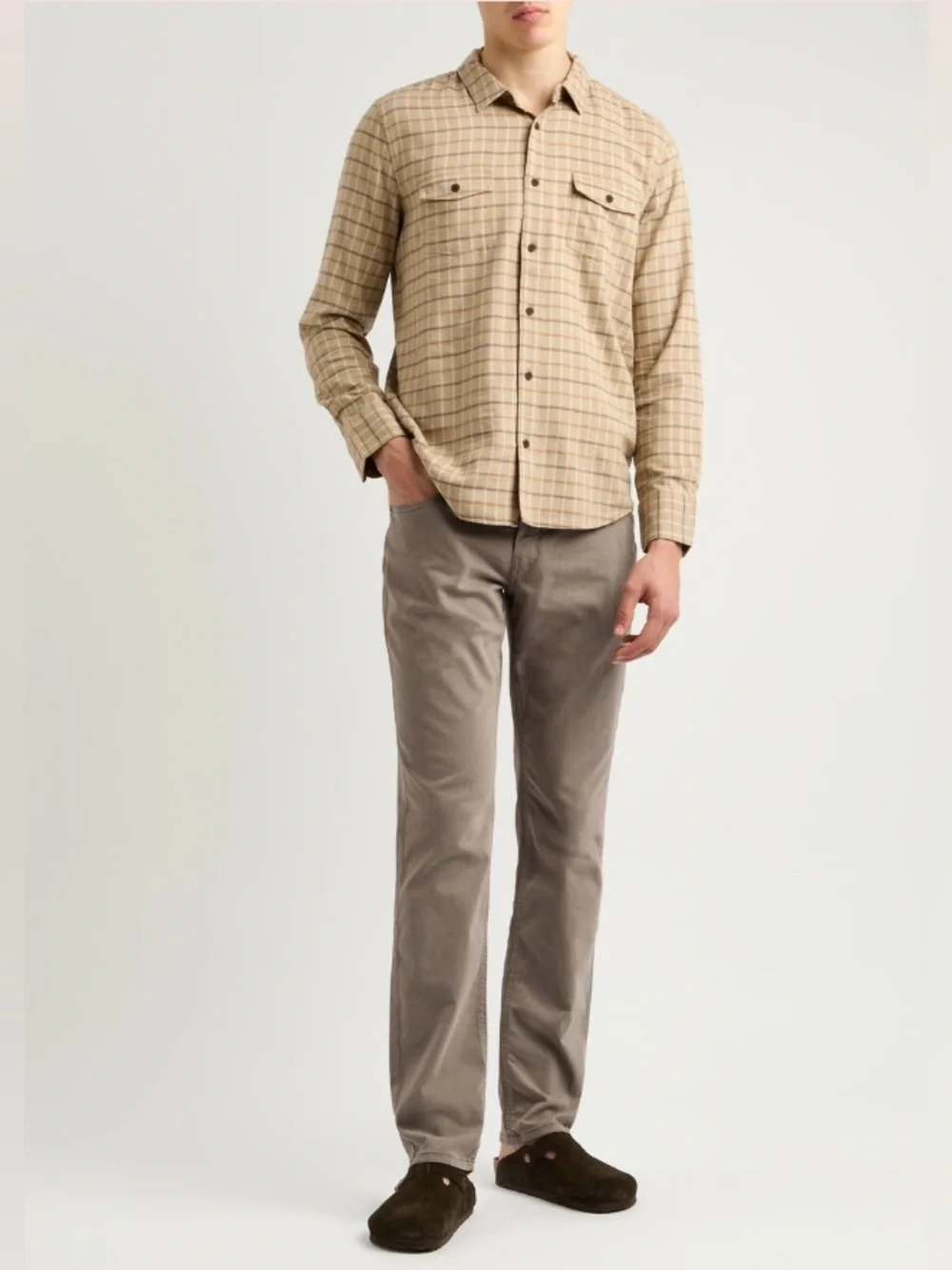PAIGE Men's Federal Slim Straight Jeans Vintage Woodland Tan Size 34